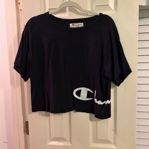 Champion Oversized Black Tee with White Logo
